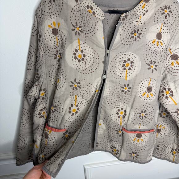 Gudrun Sjoden Halo Woven Quilted Cotton Jacket Womens XL - Picture 7 of 10